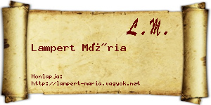 Lampert Mária névjegykártya